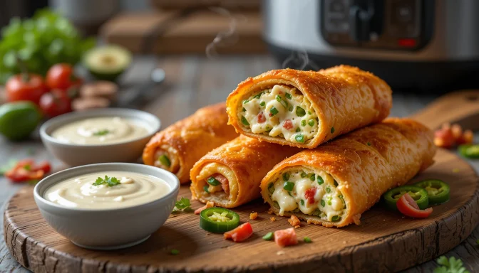 Rollitos de Huevo Crujientes Rellenos de Jalapeño (Jalapeño Popper) en Air Fryer