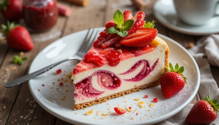 Cheesecake de Fresa y Ruibarbo