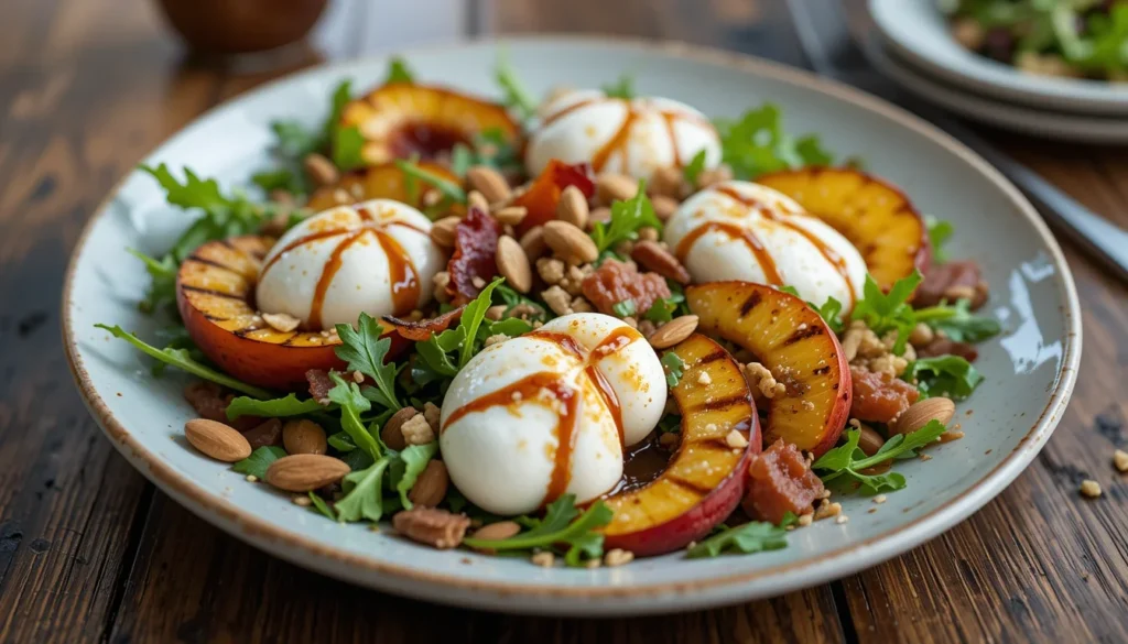 Ensalada de Durazno a la Parrilla con Burrata: El Plato Estrella del Verano 2025!”